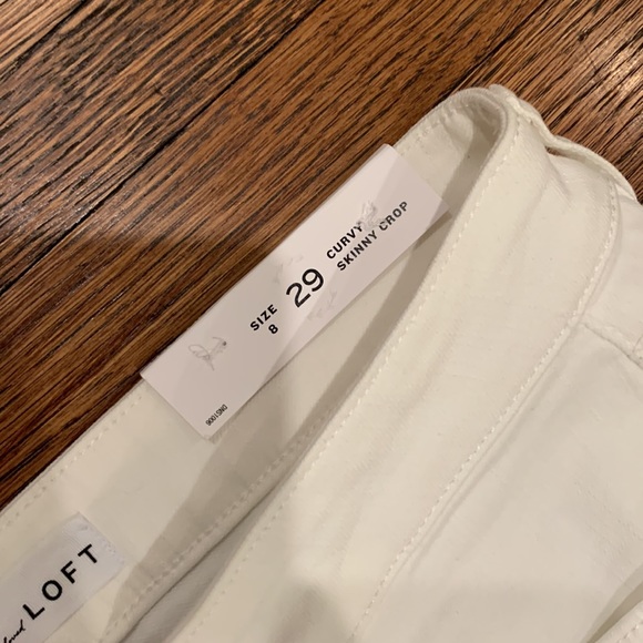 NWT Curvy Chewed Hem Slim Pocket Skinny Crop Jeans in White - Picture 5 of 6